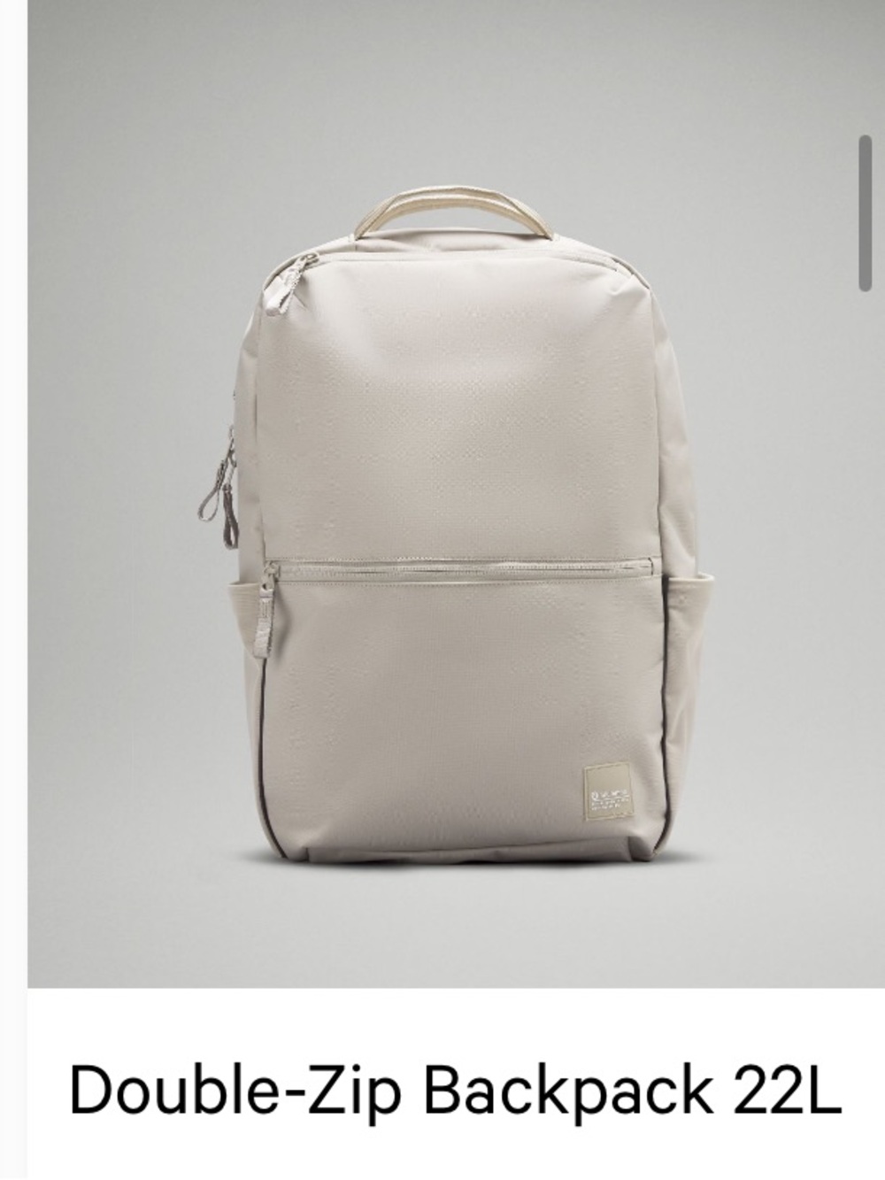 Lululemon double zip backpack 22 L - Linen Grey / eucalyptus
